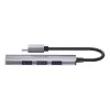 USB-C jaotur Unitek H1208B — 1x USB-A 5 Gbps, 3x USB-A 2.0, USB-C host, alumiiniumkorpus, 0,20 m kaabel