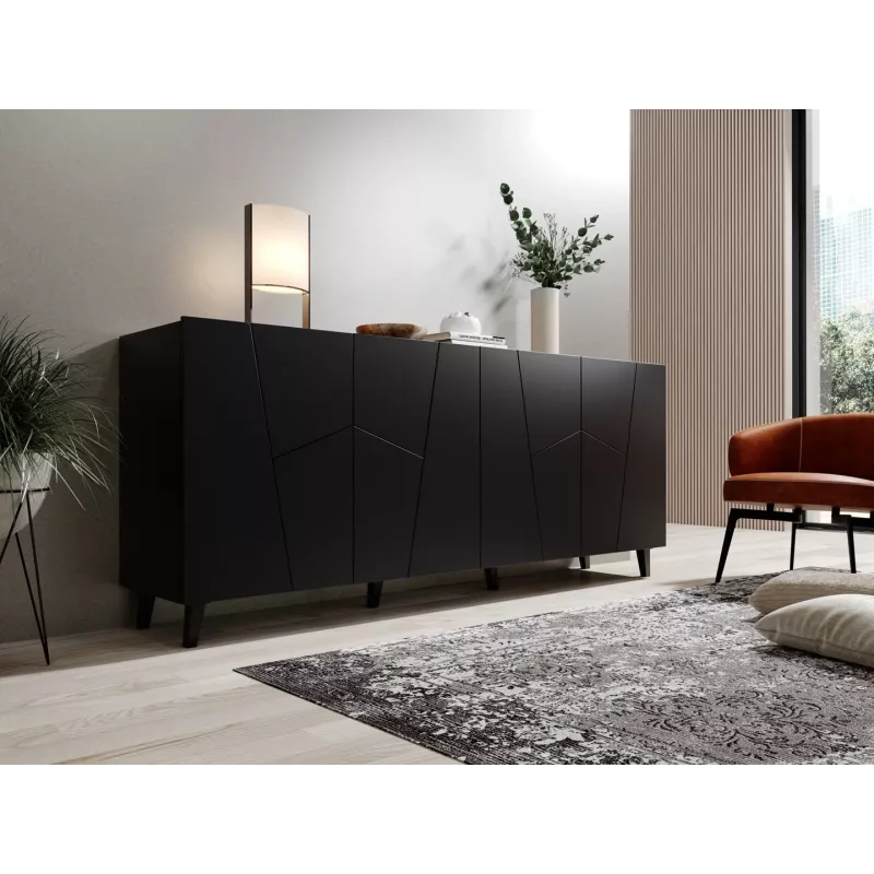 Kummut Cama Meble ETNA 2000×420×820 mm, must matt, puitlaastplaat