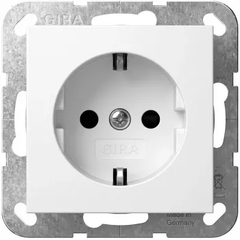 Schuko pistikupesa GIRA SH System 55 Reinweiß mudel 445327 System 55 raamidele