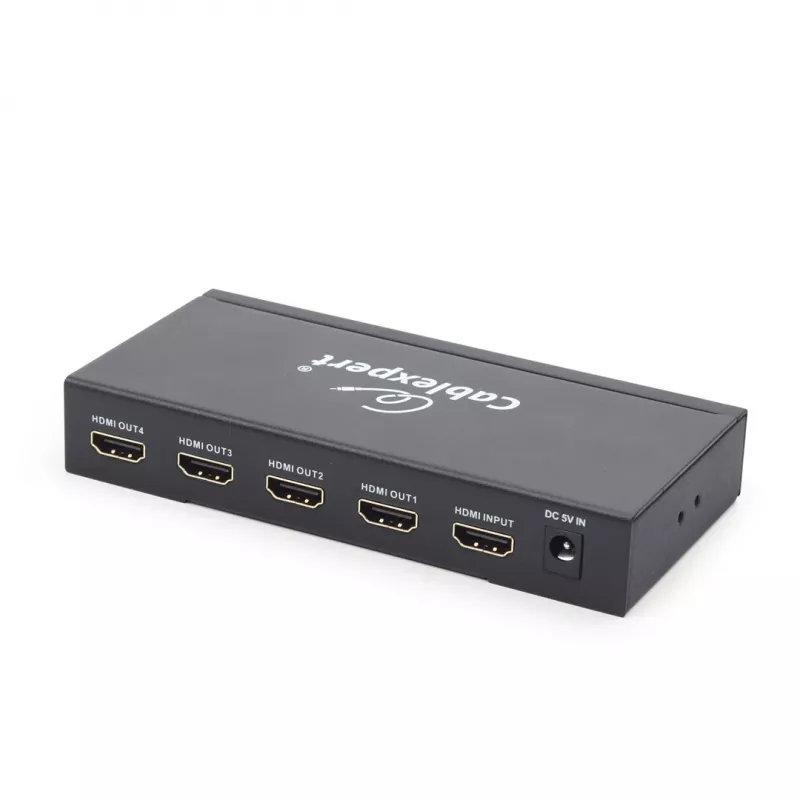 HDMI video splitter GEMBIRD DSP-4PH4-02 — 4× HDMI outputs, HDMI 1.4, 225 MHz, steel case, 146×73×24 mm