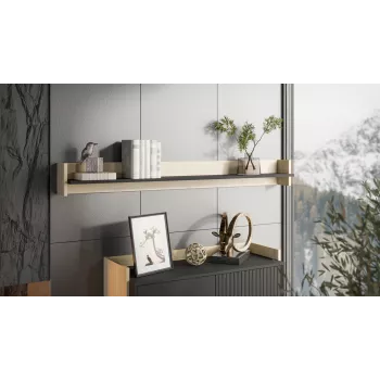 Cama Shelf PORTO 150x18x16.5 tamm/must