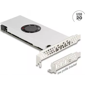 PCI Express x16 kaart DELOCK 4× USB 20 Gbps USB-C quad channel