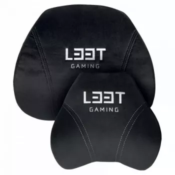 L33T Gaming 160382 Luksuslik mängutooli padjakomplekt, mäluvahust, sametist, ülimalt pehme, must