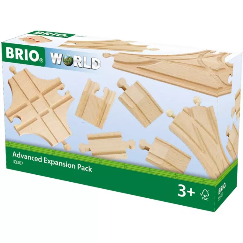 BRIO 33307 raudteekomplekt – 11 puidust detaili laiendamiseks