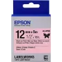 Epson sildikassett satiinlint LK-4PBK must/roosa 12mm (5m)