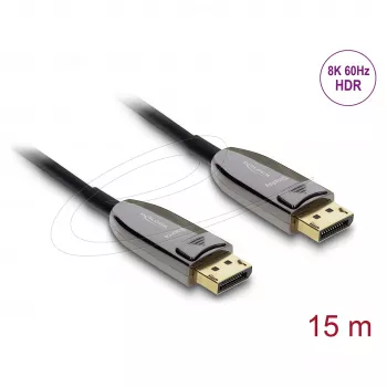 DELOCK Active Optical kaabel DisplayPort 2.1 8K 60 Hz 40 Gbps 15 m
