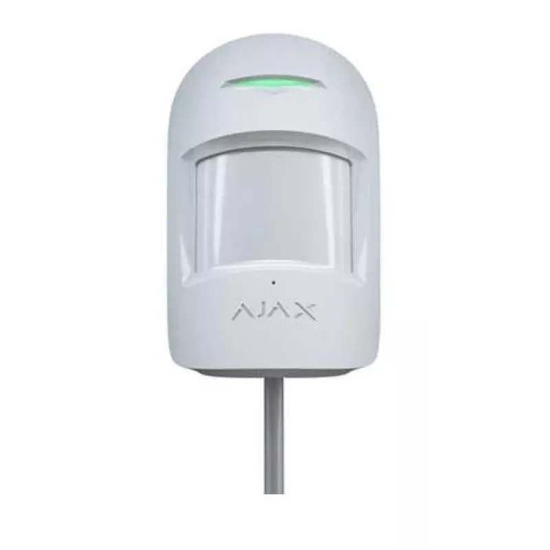Juhtmega PIR-liikumisandur Ajax Superior CombiProtect Fibra — seinale kinnitatav, 12 m, valge