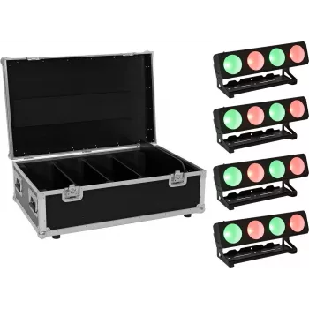 LED-valgustikomplekt EUROLITE PMB-4 COB QCL 30W 4x – kompaktne lava-/kaasaskantav valgustusmoodul