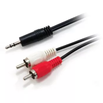 Equip 3.5mm Male to 2xRCA Male Stereo Audio kaabel, 2.5m, 3.5mm, Male, 2 x RCA, Male, 2.5 m, Must