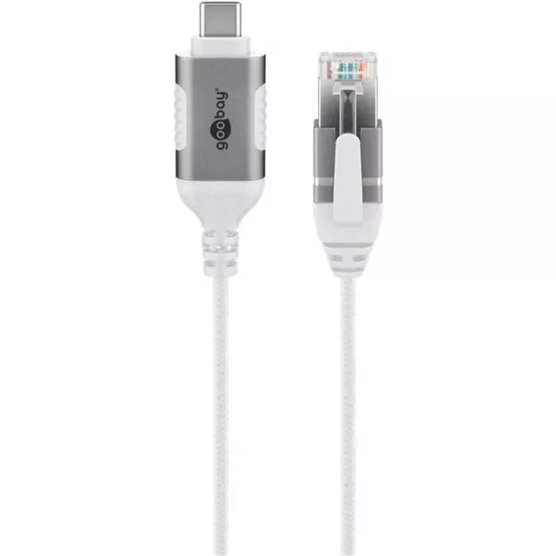 Goobay Ethernet-kaabel USB-C 3.1 RJ45-le õhuke 2 m - ühendab ruuteri, modemi või (74387)