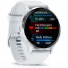 Nutikell GARMIN Venu 3 — 1,4-tolline AMOLED, 45 mm korpus, GPS, Wi‑Fi, 8 GB, hõbedane/valge, silikoonrihm