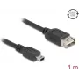 USB 2.0 kaabel DELOCK 81524 — Mini-USB B USB A-le, 1 m, must
