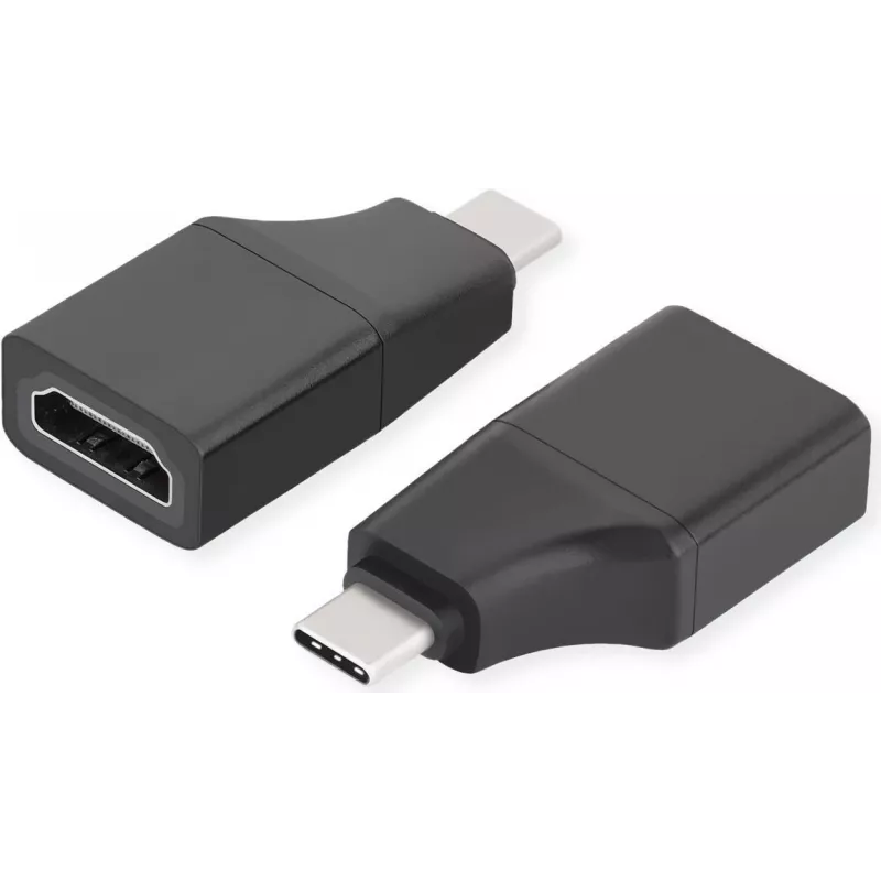 ROTRONIC-SECOMP VALUE - Videoadapter - 24 pin USB-C männlich zu HDMI weiblich - Schwarz - unterstützt 4K 60 Hz (3840 x 2160)