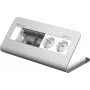 Kindermann CablePort desk² 80 4-fold - pistikupesa korpus - pinnale paigaldatav - toiteplokk X 2 - anodeeritud alumiinium (7430000252)
