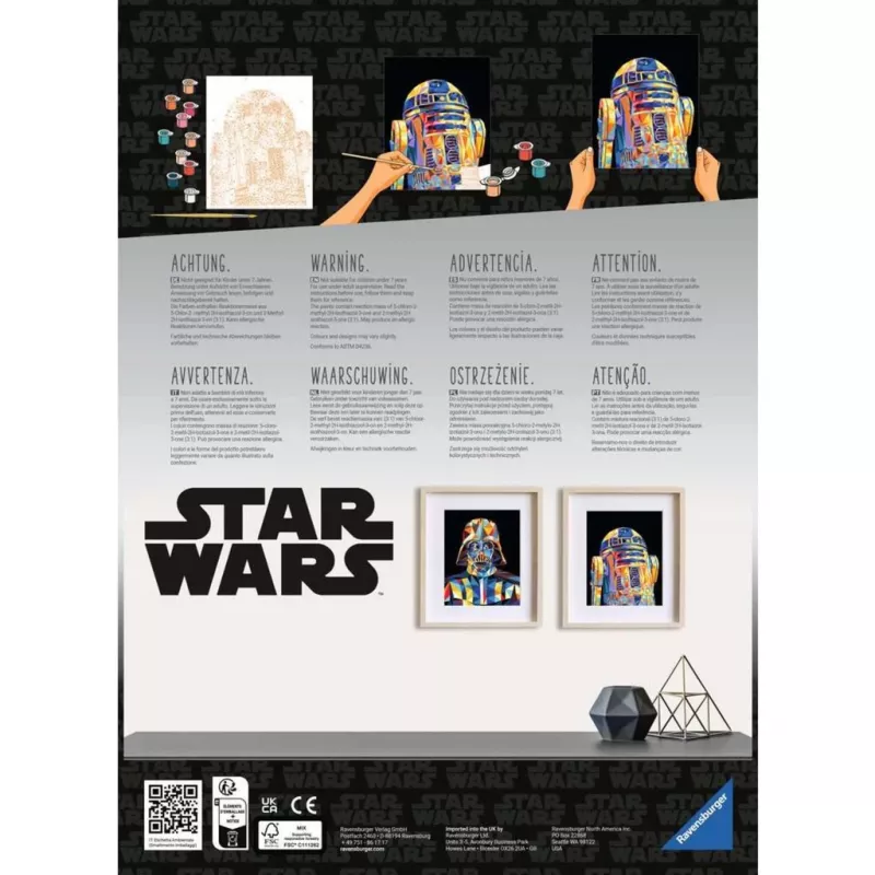 Maalimiskomplekt Ravensburger CreArt Star Wars R2‑D2 – numbrite järgi maalimise komplekt