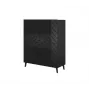 Shelving unit ABETO 100.5 x 40 x 121.5 cm must/läikiv must