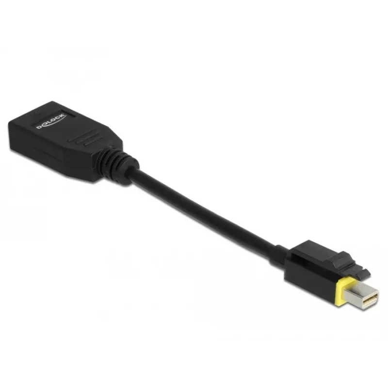 DeLOCK - DisplayPort-adapter - Mini DisplayPort (M) lukustusega DisplayPort (W) - DisplayPort 1,4 - 15cm - Halogeenivaba, 8K tugi - Must (65978)