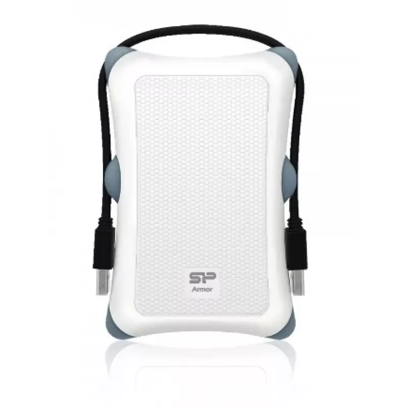 HDD enclosure Silicon Power Armor A30 — 2,5-tolline ühe pesaga, USB 3.2 Gen 1, valge, plast/kumm