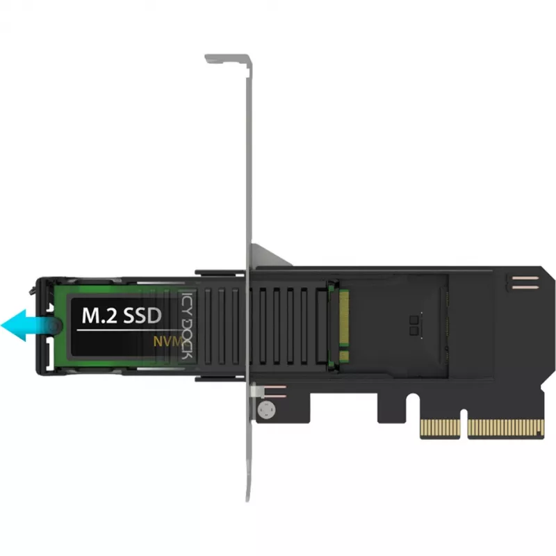 ICY DOCK MB305M4P-B eemaldatav M.2 NVMe SSD PCIe 4.0 x4 adapterkaardile