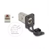 DeLOCK 67061 D-tüüpi RJ45 Cat.6A STP sisseehitatud sidur kaitsekorgiga, IP66