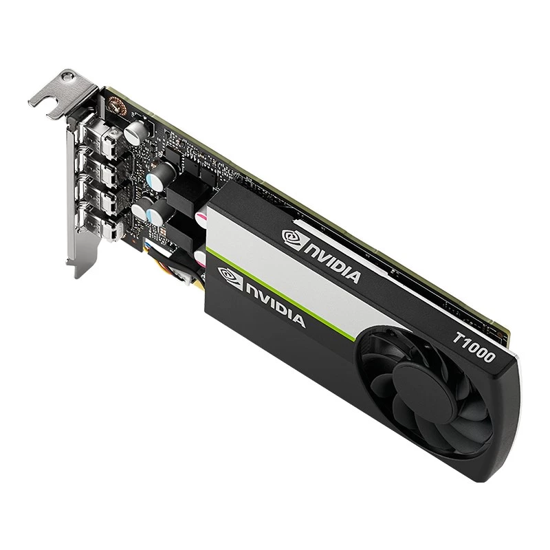 PNY NVIDIA T1000 4GB GDDR6 madala profiiliga, 4x Mini DisplayPort (VCNT1000-SB)