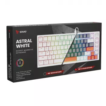 Savio ASTRAL WHITE JADE 3 VÄRVI klaviatuur Gaming USB QWERTY US International