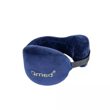 Reisisoojenduspadi Qmed DRQE3J1CDXUXP — kontuurne ergonoomiline PU-vaht, 240×230×125 mm, tihedus 45 kg/m³, granaatpunane