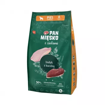 Kuiv koeratoit Pan Miesko Kalkun & Part 9 kg, täiskasvanud, valku 30%, rasva 20%, gluteeni- ja sojavaba