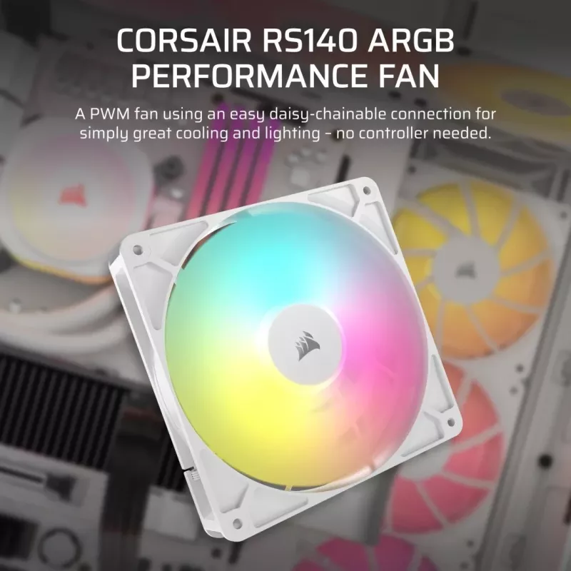 Ventilaator Corsair RS140 ARGB 14 cm Valge 330-1700 p/min