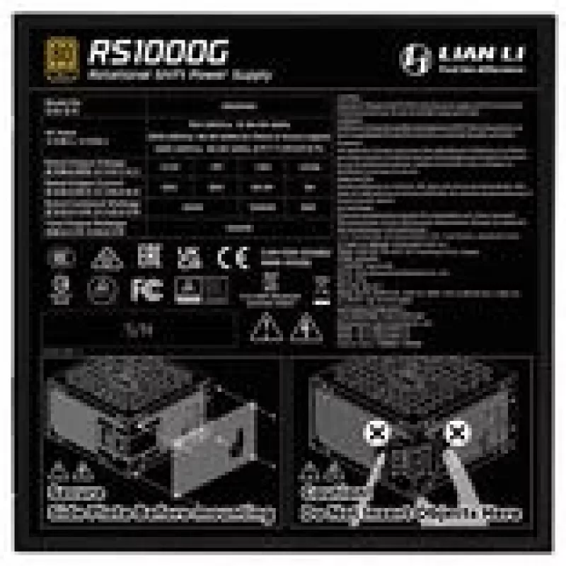 Toiteplokk Lian Li RS Series ATX 3.1 modulaarne 80 PLUS Gold 1000W