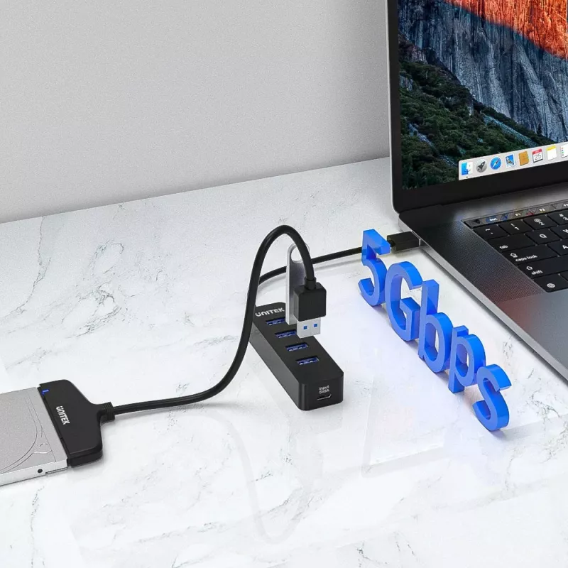 UNITEK uHUB Q4 USB 3.2 Gen 1 (3.1 Gen 1) Type-A 5000 Mbit/s Must