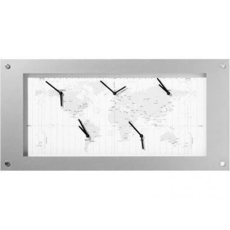 NeXtime kell B1009065 Time Zone, 39x90 cm, valge/hõbedane