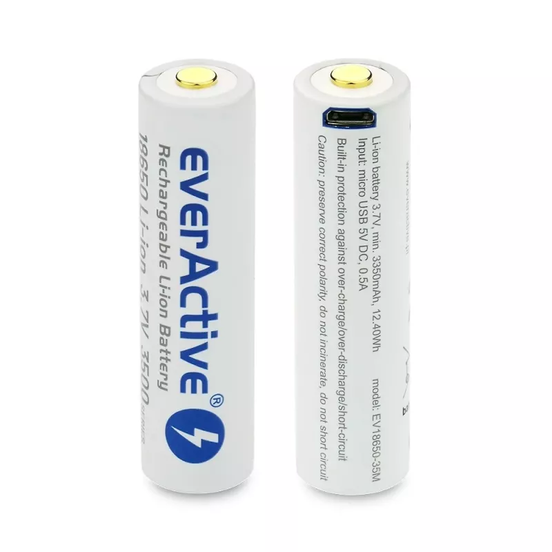 18650 Li-Ion 3.7V everActive 3500mAh battery (1 tk) micro-USB with protection