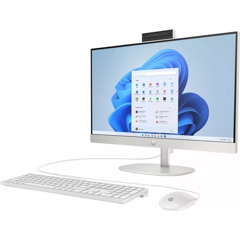 HP 24-cr0009ng AMD Ryzen™ 3 7320U 60,5 cm (23.8) 1920 x 1080 pikslit kõik-ühes-arvuti 8 GB LPDDR5-SDRAM 512 GB SSD Windows 11 Home Wi-Fi 6 (802.11ax) valge (A04VWEA#ABD)