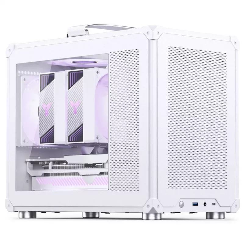 Jonsbo C6 MAX PC korpus, minikorpus, Micro-ATX, karastatud klaas - valge