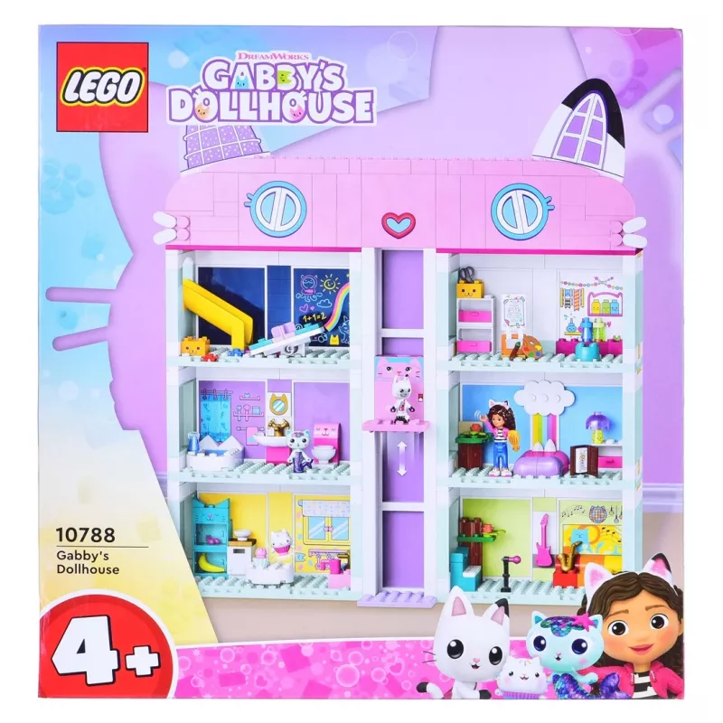 Ehitusmänguasi LEGO Gabby nukumaja komplekt 10788 — 498 tükki, 3 minifiguuri, vanusele 4+