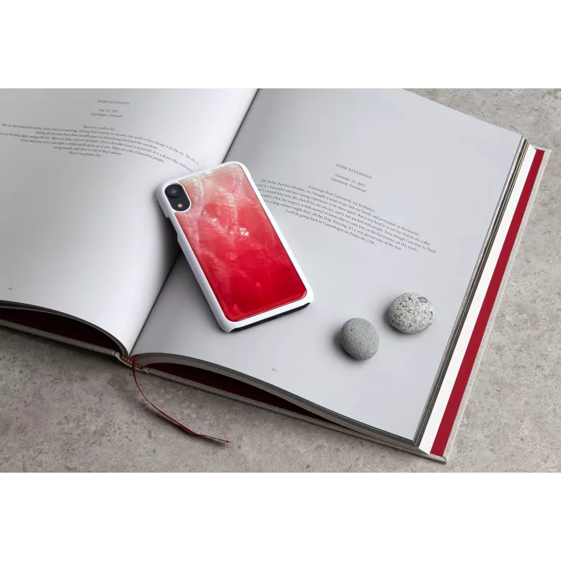Nutitelefoni ümbris iKins iPhone XR jaoks — roosa järv ja valge värv