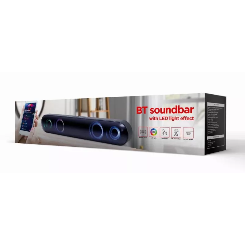 Gembird SPKBT-BAR400L soundbar kõlar Must 2.0 kanalit 10 W