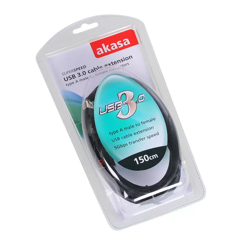 USB 3.0 kaabel Akasa AK-CBUB02-15BK 1,5 m must