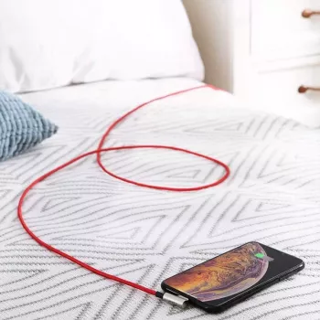 USB-Lightningi kaabel Aukey CB-AL01 Red — nailonpunutisega, Lightning-pistik Apple'i seadmetele