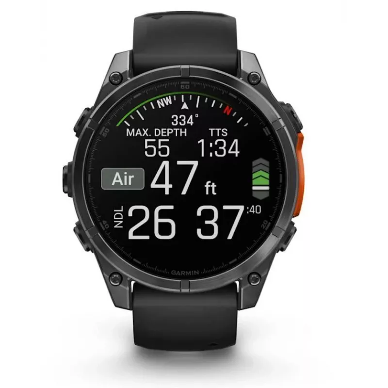 Garmin Fenix 8 3.56 cm (1.4) AMOLED 47 mm Digitaalne 454 x 454 pikslit Puuteekraan Must Wi-Fi GPS (satelliit)