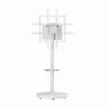 Põranda-TV-alus GEMBIRD TVS-86TR-01-W 37–86-tollistele teleritele, valge, pööratav ja kallutatav, VESA 200x200–600x400, max koormus 50 kg