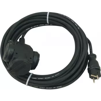Pikendusjuhe PSSO 30247013, 3-pooline, 3×1,5 mm², 10 m, must