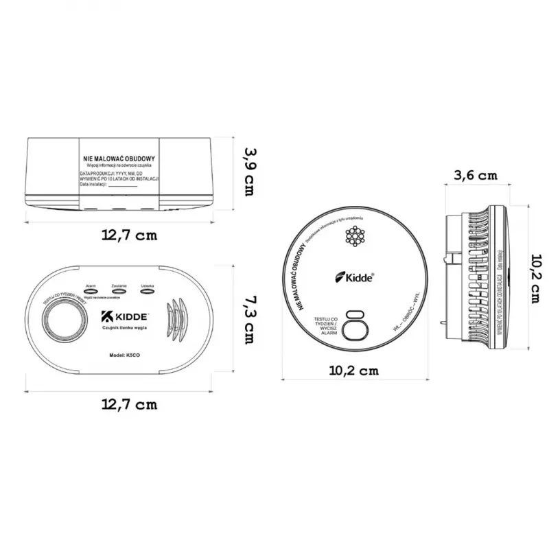 Süsinikmonooksiidiandur K5CO + suitsuandur 2030-DSR3 KIDDE