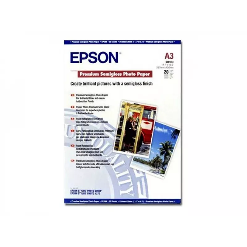 Epsoni Premium Semigloss fotopaber, DIN A3, 251 g/m², 20 lehte