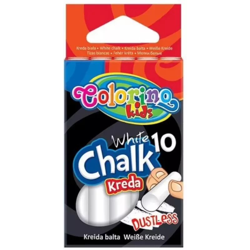 Colorino Kids Tolmuvaba kriit valge 10 tk