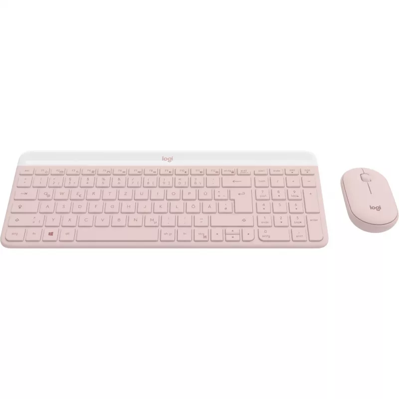 Logitech Slim Wireless Combo MK470 - klaviatuuri- ja hiirekomplekt - juhtmevaba - 2,4 GHz - QWERTY - roosa (920-011314)