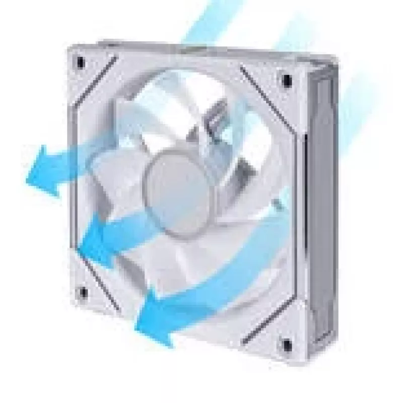 Arvutikorpuse ventilaator Lian Li Uni Fan 12RSLIN3W 120 mm valge, 12 V, 0,2–2100 RPM, 2,66 mmH2O, FDB