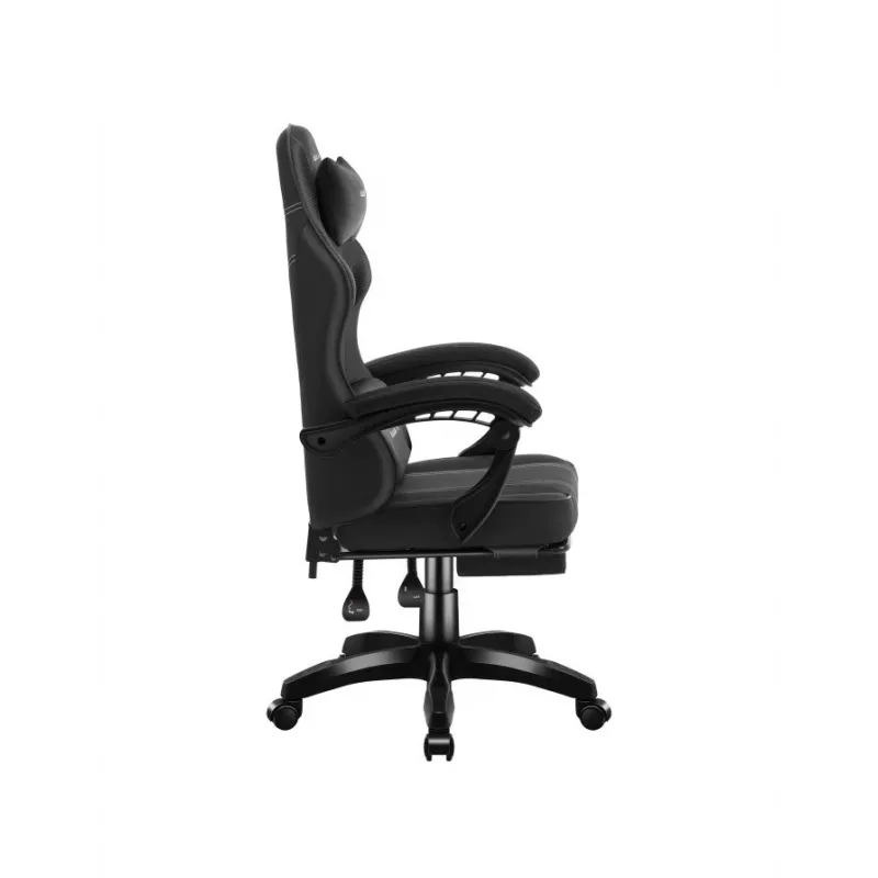 Mängutool huzaro Force 3.7 Carbon Must — ergonoomiline, reguleeritav kõrgus 107,5–116,5 cm, 5 ratast, nimme- ja kaelapadi