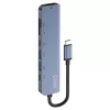 USB USB-C jaotur SAVIO AK-82 HDMI, MicroSD, USB 3.2 Gen1, PD läbipääsuga, 4K@30Hz, 5000 Mbit/s, must